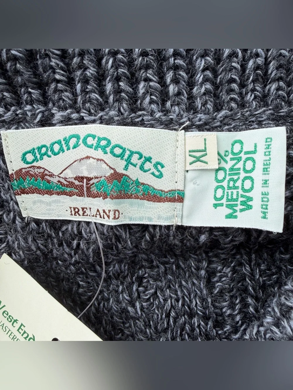 Aran Crafts 100% Merino Wool Irish Cable Fisherman Cabincore Men’s XL Sweater